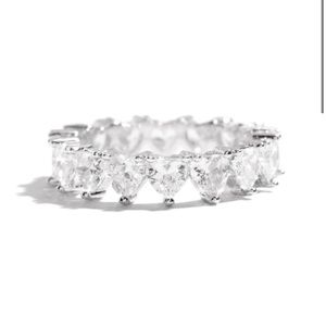 Rhodium Plated All Over Hearts